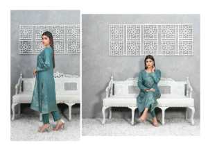 Haute qualité dames modeste mode Salwar Kameez hiver agrafe imprimé fleuri droite naturel Broshia Banarsi tissu robe - Product Image 3