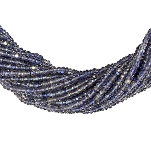 AAA Quality Faceted Iolite Rondelle Beads 2.5-<b>3mm</b> 13 Inches Strands For Jewellery Making - Product Image 1