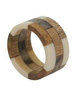 Colección Segmentos de madera Servilleteros (Juego de 4) 1,5 "Natural - Product Image 5