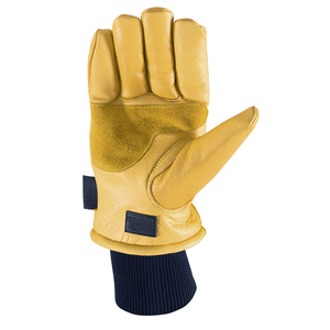 Gants de travail d'hiver en cuir de vache et de chèvre, jaunes, imperméables, résistants au froid, chauds, épais, avec paume renforcée, durables et flexibles - Product Image 5