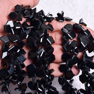 Perles de pierres précieuses d'onyx noir fantaisie Scalene coupe à facettes en vrac pour la fabrication de bijoux-collier Bracelet artisanat fournitures de bricolage - Product Image 4