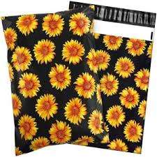 Paquete de 100 Bolsas de Poliéster de 25x33cm, Autoadhesivas, Resistentes al Agua y a Desgarros, Ligeras y Duraderas, 2.3 Mil, Diseño de Girasoles Negros - Product Image 4