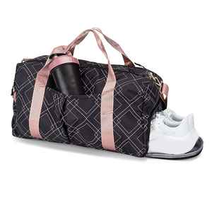 Precio al por mayor bolsa de gimnasio para hombres y mujeres con zapato y compartimento húmedo-Bolsa de lona para viajes, deportes, Fitness y entrenamiento - Product Image 3