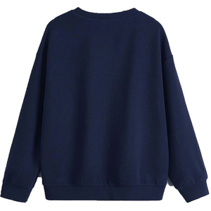 Sweat-shirt à capuche en molleton pour homme, hiver, blocs de couleur, brodé, épaules tombantes, manches longues, grande taille - Product Image 3