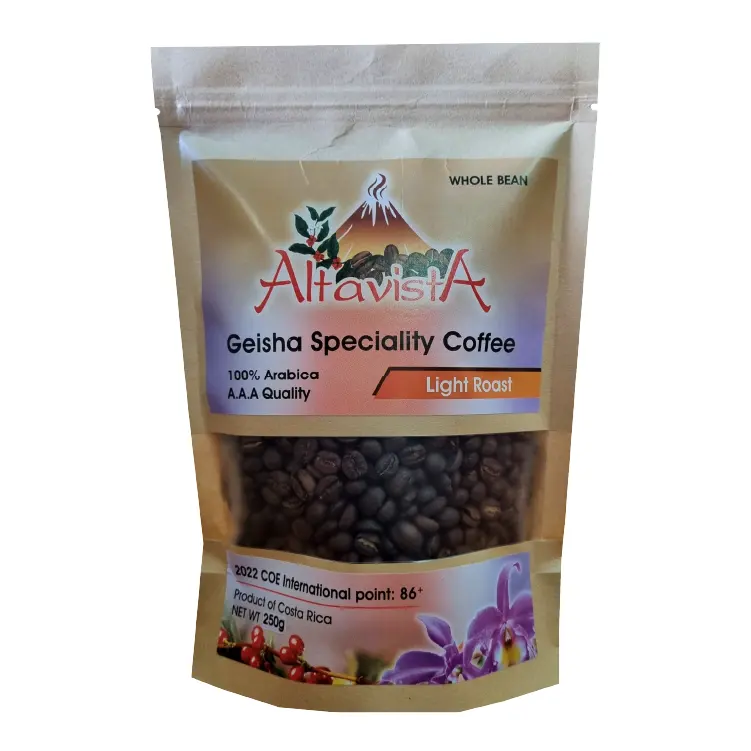 Geisha Whole Coffee Bean Roasted Origin Costa Rica Altavista Geisha (C.O.E) 2022year 86.18points (250g 1 bag ) Easy Shipping