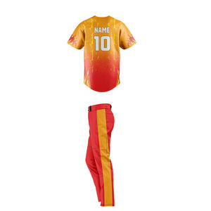 Maillot de baseball personnalisé de qualité supérieure, design uniforme, imprimé par transfert thermique, uniforme de baseball pour adultes, boutons, ensembles respirants - Product Image 2