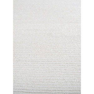Basis Ivory 3D Phpv-20 Hand Loom Viscose Rug Solid Color Rectangle Living Room <b>Carpet</b> for Home Use Model Room Rug ZA Jaipur Rugs - Product Image 3