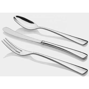 Peu coûteux métal épais Long manche en acier inoxydable Royal Silver Nickle argenterie cuillère fourchette et couteau ensemble de couverts - Product Image 2