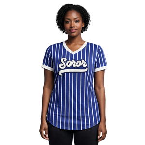 Jersey de Béisbol Azul de la Hermandad Zeta Phi Beta, Inspirado en los Fundadores de 1920, Ropa Premium para Mujeres de la Hermandad Griega - Product Image 1