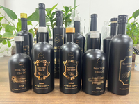 Bouteille d'huile d'olive personnalisée avec bec verseur, emballage d'usine, bouteilles d'huile d'olive en verre vert opaque avec logo