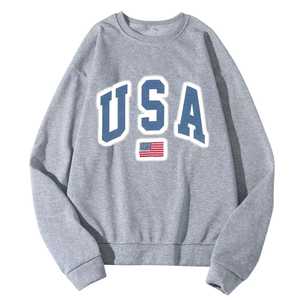 Sweatshirts pour hommes en coton respirant à col rond, coupe ample et oversize, avec impression numérique personnalisée et broderie, pour l'hiver - Product Image 4