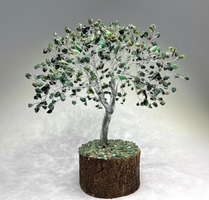 Arbre de pierres précieuses naturelles en vrac Offre Spéciale de meilleure qualité avec 500 copeaux et base en bois Feng Shui cadeau de décoration de table d'arbre d'argent - Product Image 5