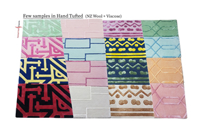 Top Selling Luxury Carpet High Cut Pile Full Loop <b>Tufted</b> Cotton Area <b>Rug</b> Embroidered for Hotel Lobby Living Room Prayer Space - Product Image 5