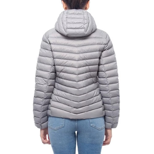 2025 personnalisé surdimensionné hiver bouffant femmes fermeture éclair à manches longues Bomber vestes femmes veste à capuche Denim - Product Image 3