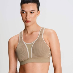 Sujetador sin costuras, sin tirantes, copa completa, cierre frontal, encaje, tejido sólido, de secado rápido, 100% algodón, estilo básico - Product Image 4