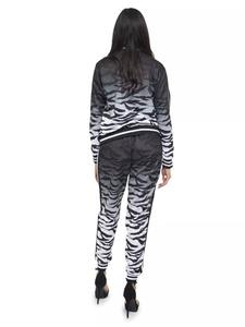 Saison des femmes 2025 Gradient Tiger Stripe Survêtement Skinny Sexy Survêtements pour femmes Survêtements rayés Coton - Product Image 3
