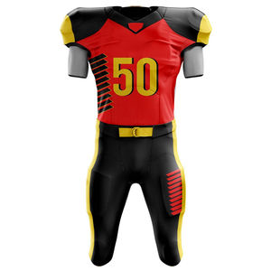 Maillot de Football Américain Sublimation Personnalisé de Haute Qualité Adultes Nouveau Design avec Manches Courtes Uniformes de Football Américain Unisexe - Product Image 2