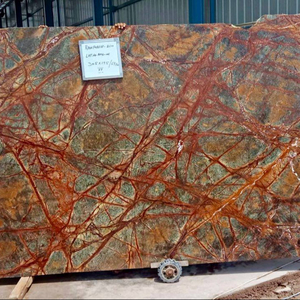 แผ่นหินอ่อนสีน้ำตาลป่าฝนกระเบื้องหินแกรนิตแคลไซต์ขัดเงาทันสมัยสำหรับพื้นโรงแรมห้องครัวการใช้งานภายนอกห้องครัว - Product Image 3