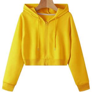 Sudadera Corta con Capucha para Mujer, Otoño Invierno 2026, Moda Casual, Estilo Urbano, Felpa Ecológica, Logotipo Frontal, Venta al Por Mayor OEM - Product Image 4