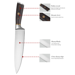 มีดทำครัวทำจากสเตนเลสเหล็กกล้าคาร์บอนสูงสำหรับมืออาชีพ - Product Image 4