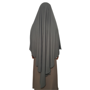 Modeste femmes musulmanes Khimar Hijab robe respirant Polyester tissu fait à la main solide motif coupe ample fonctions islamiques parfaites - Product Image 2