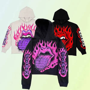 เสื้อฮู้ดผู้ชายแบบสั้นตัดขอบแบบกำหนดเองเสื้อแบบสวมหัวเสื้อสไตล์พังก์พิมพ์ลายฮิปฮอปไฮสตรีทไม่มีสาย - Product Image 6