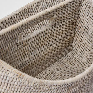 Cesta de Almacenamiento Redonda de Mimbre, Hecha a Mano, Organizador Natural de Mimbre para Sala de Estar, Mesita de Noche, Sofá, Soporte para Libros - Product Image 3