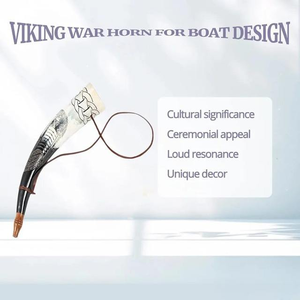 แก้วน้ำวัฒนธรรมไวกิ้งทำจากเขาควาย/วัวธรรมชาติ คุณภาพดี เป็นมิตรกับสิ่งแวดล้อม พร้อมขอบเงินและฐานวางเขาควาย มีจำหน่าย - Product Image 5