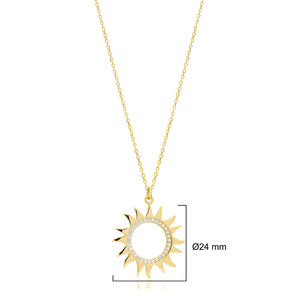 Forme de soleil creux Design collier à breloques en argent fait à la main en gros turc 925 bijoux en argent Sterling - Product Image 2