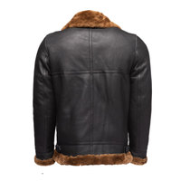 Nouvelle conception de veste bomber en cuir véritable et fourrure unisexe pour l'hiver, avec col montant et logo sur le devant, sur mesure