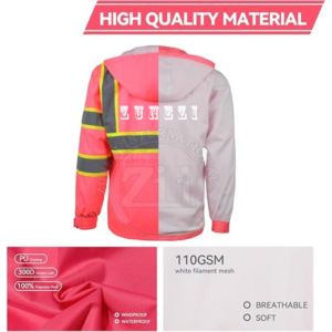 Veste de sécurité d'hiver personnalisée, chemise à manches longues haute visibilité, réfléchissante, construction, sécurité, dur, pour LED flash, coton, classe 2 - Product Image 4