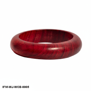 Handcrafted Red Wooden Bangle <b>Bracelet</b> Smooth Curved Chunky Wood Wristband Natural Rosewood Finish <b>Boho</b> Jewelry for Women - Product Image 4
