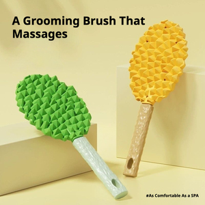 Peine de spa de masaje 3D con cerdas TPE y mango ergonómico para aseo de mascotas, herramienta de baño Premium de limpieza y desprendimiento - Product Image 4