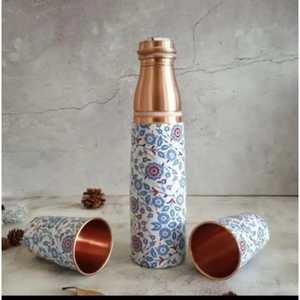 Vintage Style Eco Friendly Copper <b>Bottle</b> for Health Wellness Yoga Fitness Gym Travel and Home Use - Product Image 2