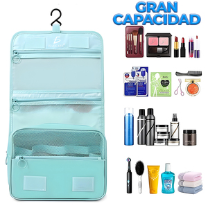 Borsa da viaggio per articoli da toeletta da appendere in bagno, in tessuto, con gancio per risparmiare spazio - Product Image 4
