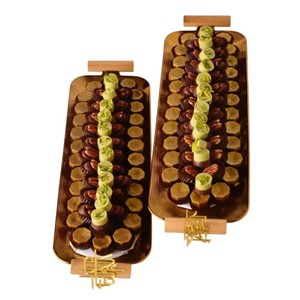 Plateau à chocolat décoratif moderne Plateau en métal fait main de haute qualité pour les mariages et occasions spéciales sur un élégant plateau de service en or - Product Image 1