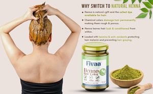 Fivaa Natural <b>Henna</b> Hair <b>Powder</b> Pure Herbal Organic Safe Long Lasting Nourishing Shine Dye for White Hair Natural Coverage 200gm - Product Image 5