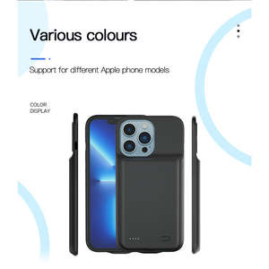 High Capacity USB Power Bank Battery <b>Case</b> <b>for</b> <b>iPhone</b> Phone Wireless Charging TPU + PC Material 5V 1000mAh Backup <b>Charger</b> Input - Product Image 3