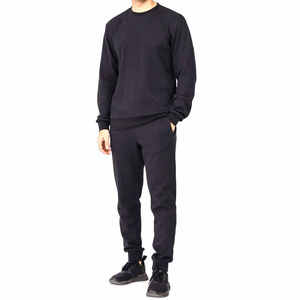 Conjunto Deportivo Casual de Talla Grande, Lavado Ácido, con Pedrería, 100% Algodón, Cintura Elástica, Estampado Sólido, 2 en 1, Transpirable, Personalizable, para Invierno y Fútbol - Product Image 1