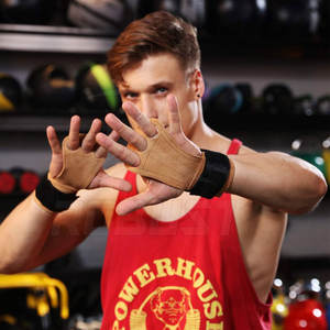 Cuero de vaca de alta resistencia Entrenamiento de gimnasio Levantamiento de pesas Empuñaduras de cuero de ante Accesorios de fitness Entrenamiento de potencia de dedo - Product Image 4