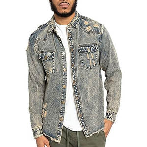 Fabricant de vestes en tissu denim et coton personnalisé d'usine Veste en jean personnalisée OEM de lavage pour homme - Product Image 2