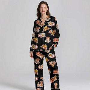Luxury Breathable Silk Satin <b>Pajama</b> Set <b>for</b> <b>Women</b> <b>Summer</b> Spring Elegant Homewear - Product Image 1