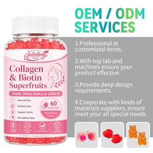 Gummies de collagène végétalien à marque privée OEM avec <span class=keywords><strong>biotine</strong></span> et kératine pour cheveux, peau et ongles – Multivitamine gommeuse au collagène et <span class=keywords><strong>biotine</strong></span> - Product Image 4
