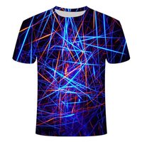 Nouveaux T-shirts Décontractés Imprimés Tendance Personnalité Loisirs Col Rond Manches Courtes Hauts Mode Été 100% Coton Respirant Léger