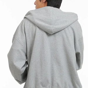 Sweat à capuche en tissu respirant surdimensionné, service OEM, pour hommes / Prix bas avec fermeture éclair et capuche réglable pour l'hiver - Product Image 5