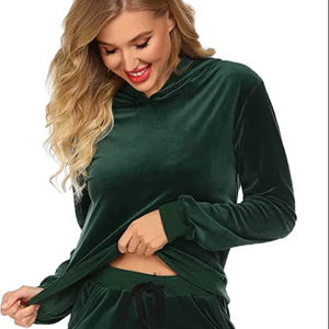 Survêtement en velours personnalisé pour femmes, ensemble de jogging en velours pour femmes - Product Image 1