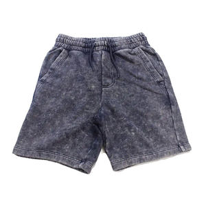 Shorts en molleton délavé de haute qualité pour hommes avec coupe de course 100% coton doux Shorts de détente streetwear d'été - Product Image 1
