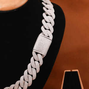 Cadena de eslabones cubanos de Plata de Ley 925 de lujo para hombre, estilo Hip Hop, cadena de diamantes completamente helados, joyería para el cuerpo, corte Moissinatie para fiesta - Product Image 2