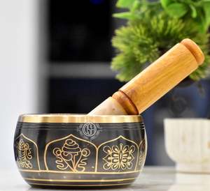 Cuenco tibetano ecológico para cantar, cuenco con sonido para meditación hecho a mano en la India para la curación y el cuenco de atención plena - Product Image 1