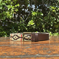 Cinturón de Cuero de Búfalo Argentino Gaucho, Hebilla Cuadrada de Latón Sólido 100%, 35 mm, Estilo Étnico, Casual